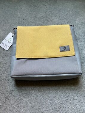 NWT Unshattered Canvas Messenger Bag - Yellow and Gray
